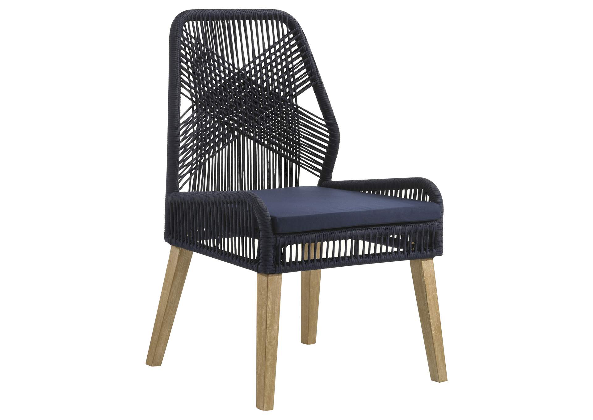 Nakia Woven Rope Dining Chairs Dark Navy (Set of 2)