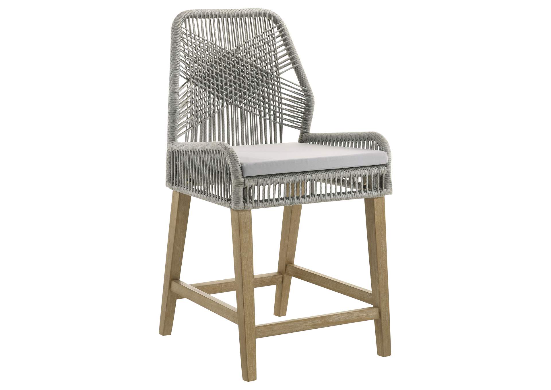 Nakia Woven Rope Back Counter Height Stools (Set of 2)