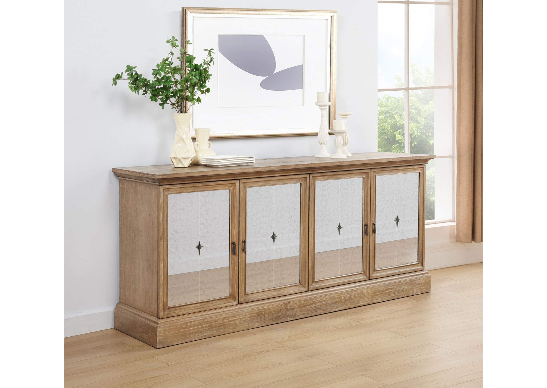 Brockway 4-door Dining Sideboard Buffet Cabinet Barley Brown image 3