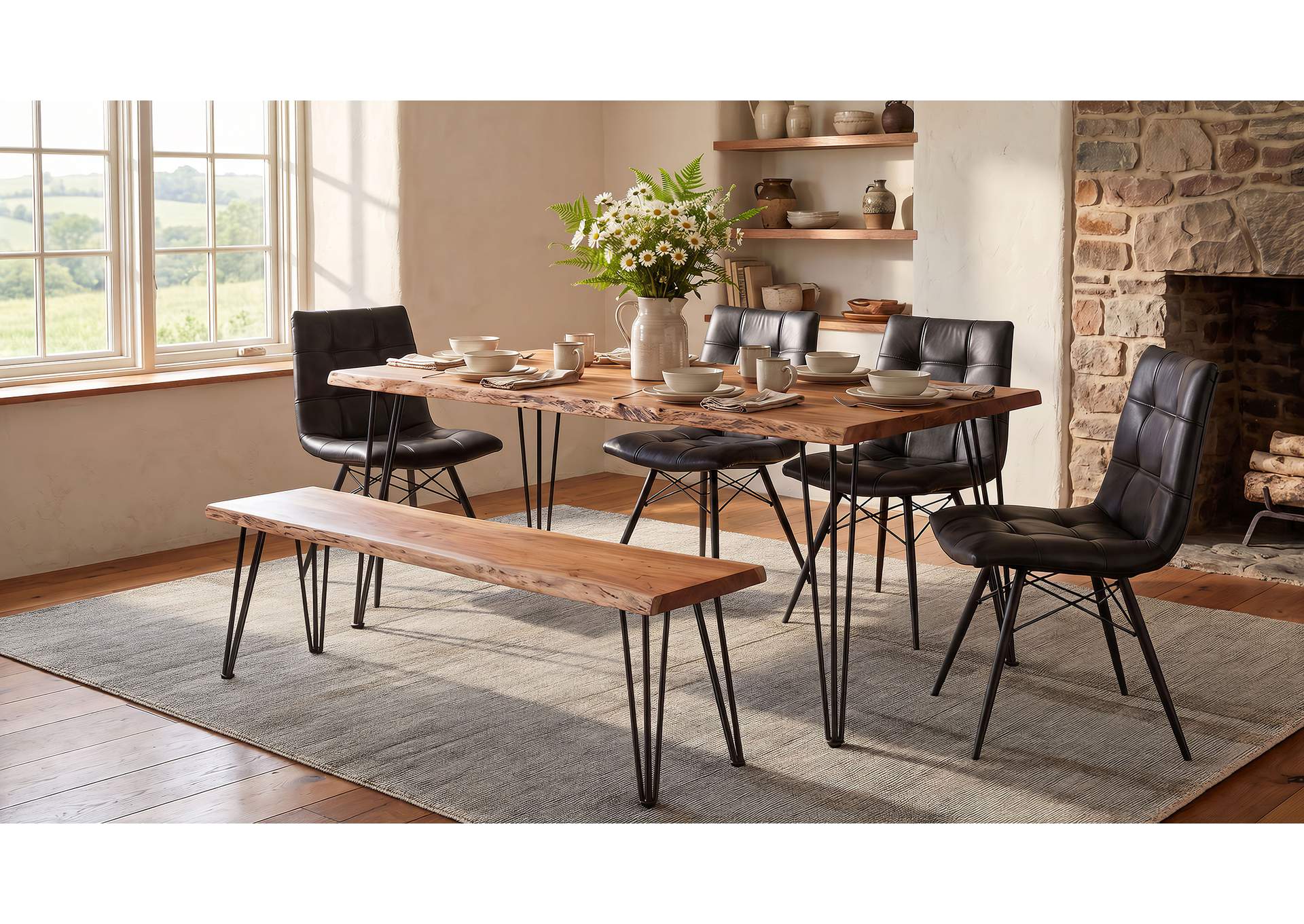 Aiken Faux Leather Upholstered Dining Side Chair Charcoal Grey (Set of 4) image 14
