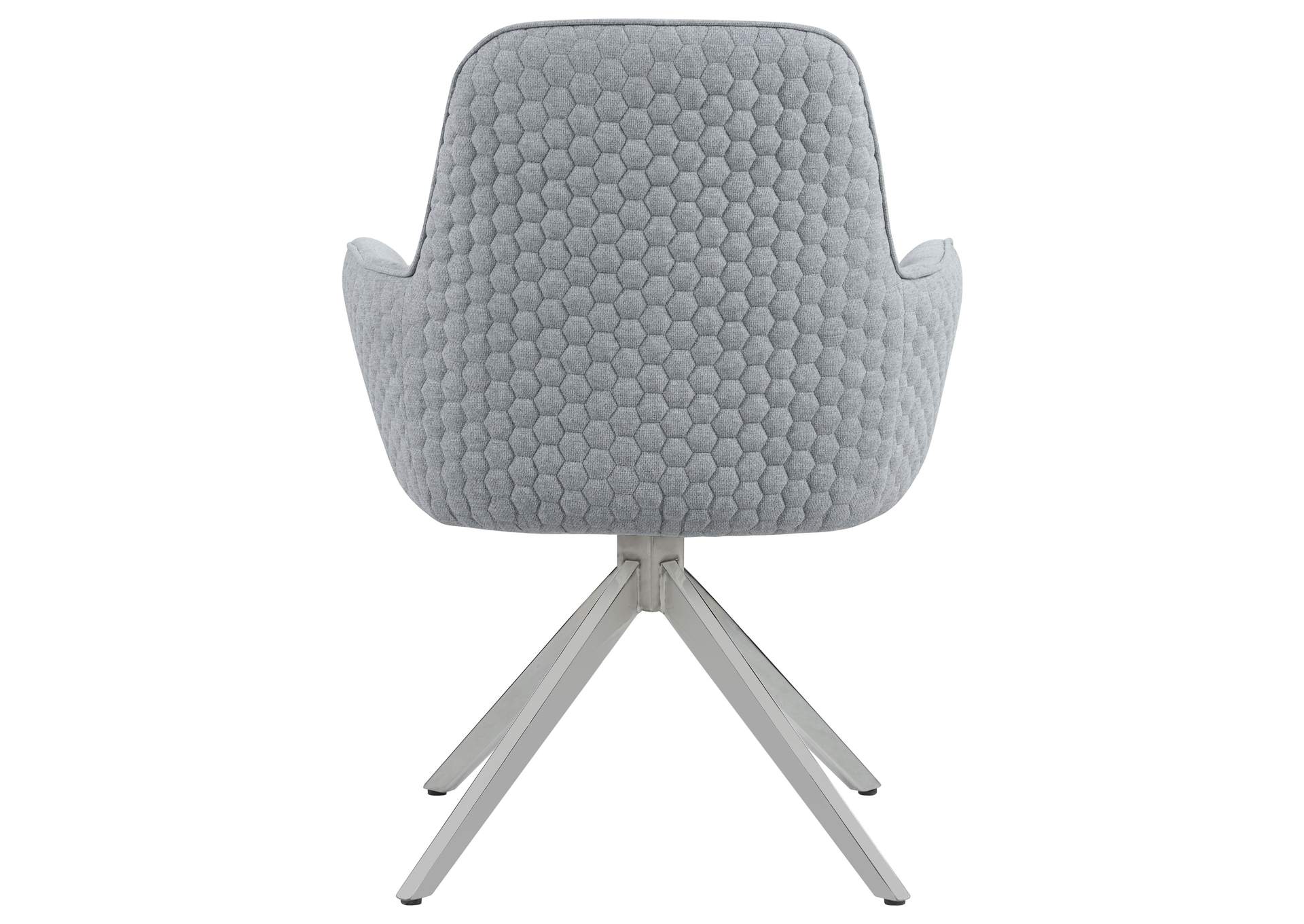 Abby Fabric Upholstered Swivel Dining Arm Chair Light Grey