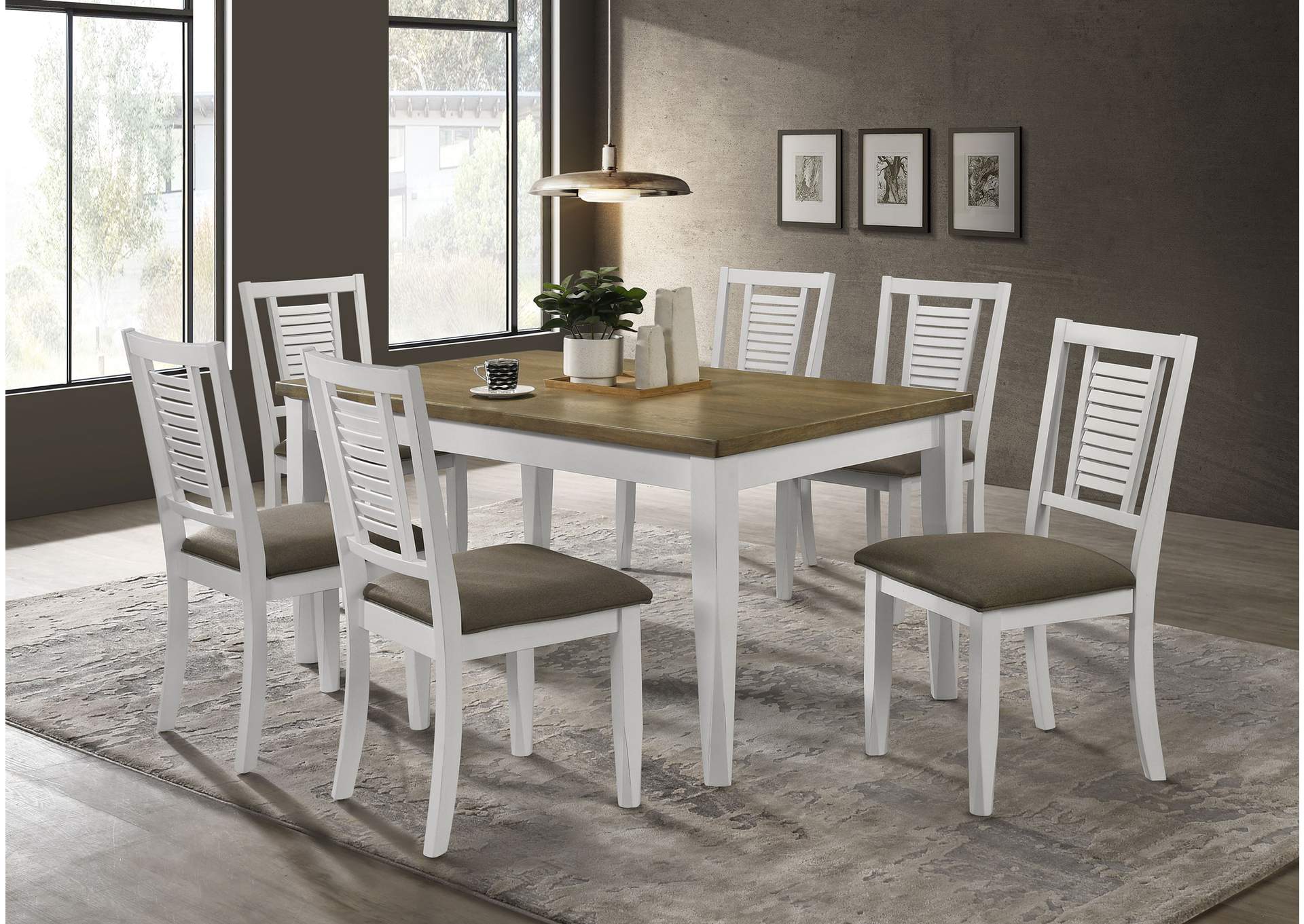 Appleton Wood Dining Side Chair Distressed White (Set of 2)