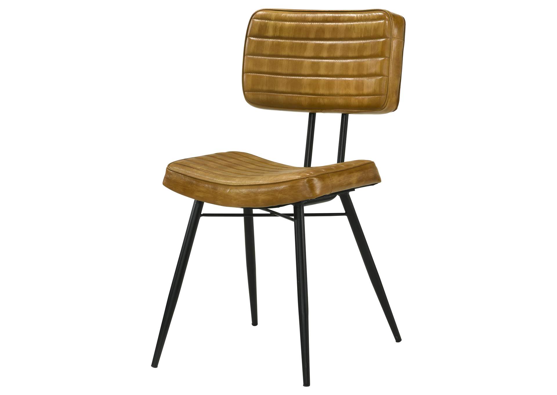 Misty Leather Upholstered Dining Side Chair Camel (Set of 2)