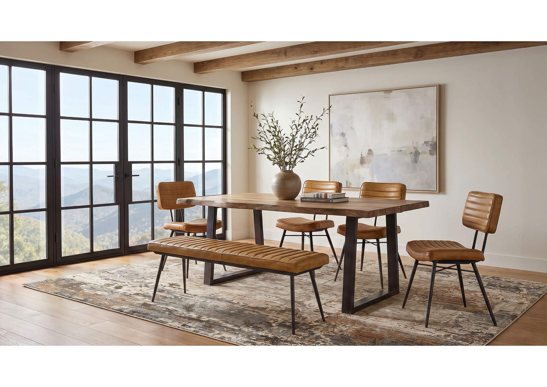 Misty Leather Upholstered Dining Side Chair Camel (Set of 2) image 14