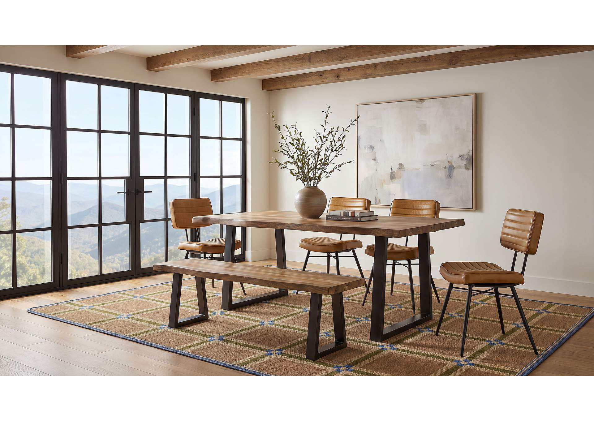 Misty Leather Upholstered Dining Side Chair Camel (Set of 2) image 15