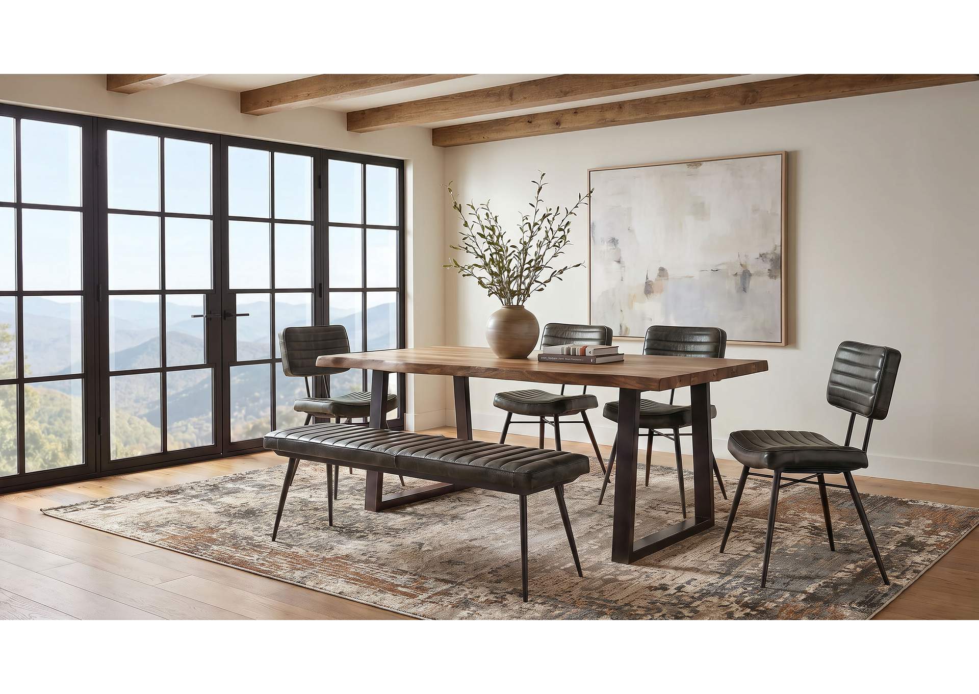 Misty Leather Upholstered Dining Chair Espresso (Set of 2) image 14