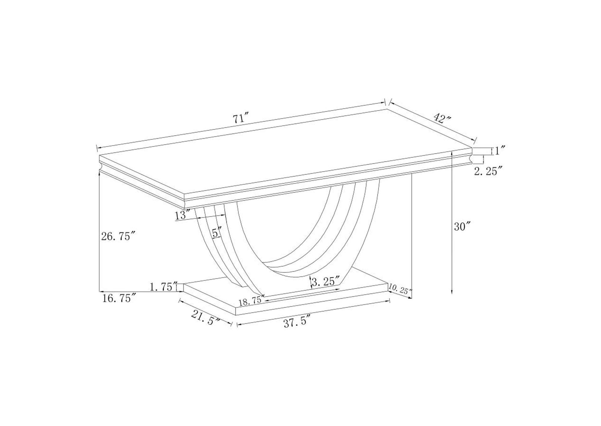 Kerwin 7piece Dining Room Set White and Chrome
