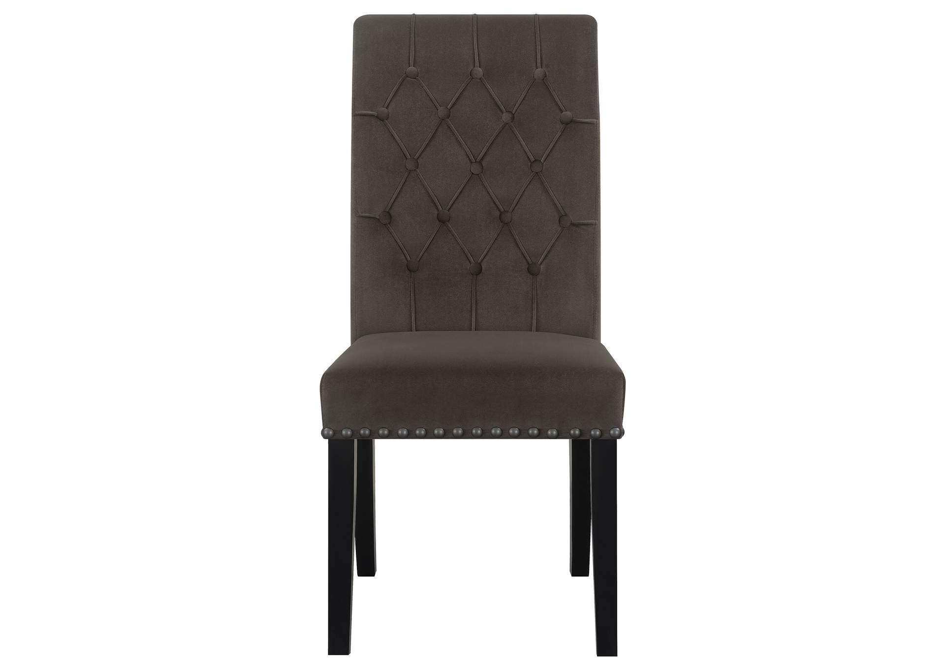 Alana Velvet Upholstered Dining Side Chair Brown (Set of 2)