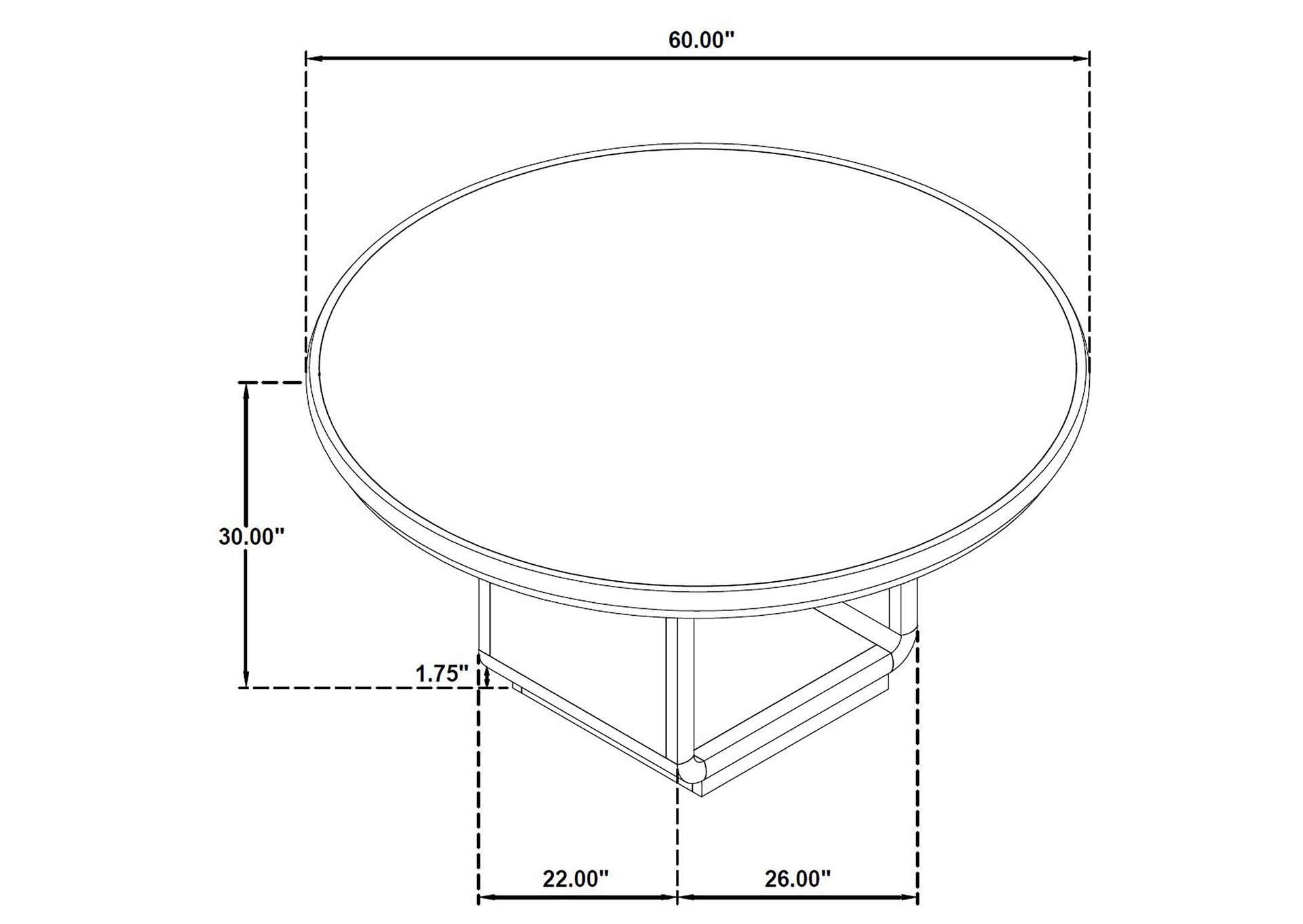 Leandro 60-inch Round Dining Table Burnished Black image 7