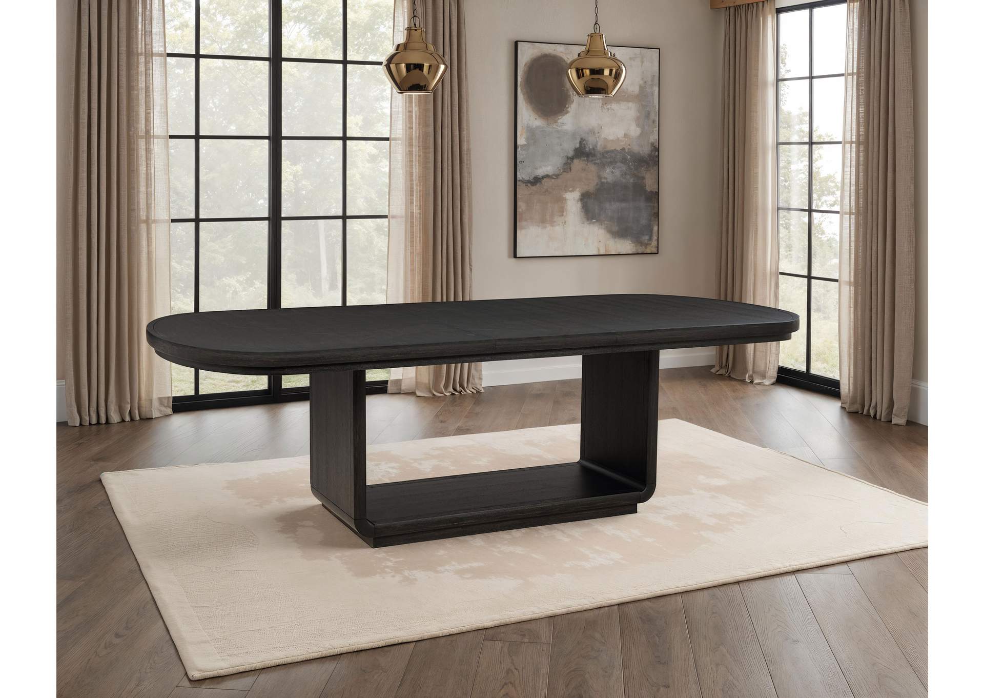 Leandro 78-inch Extension Dining Room Table Burnished Black image 3