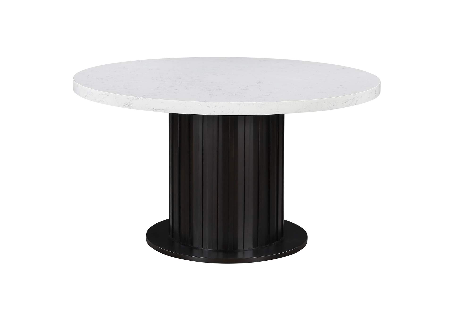 Sherry 5-piece Round Dining Set with Sand Velvet Chairs