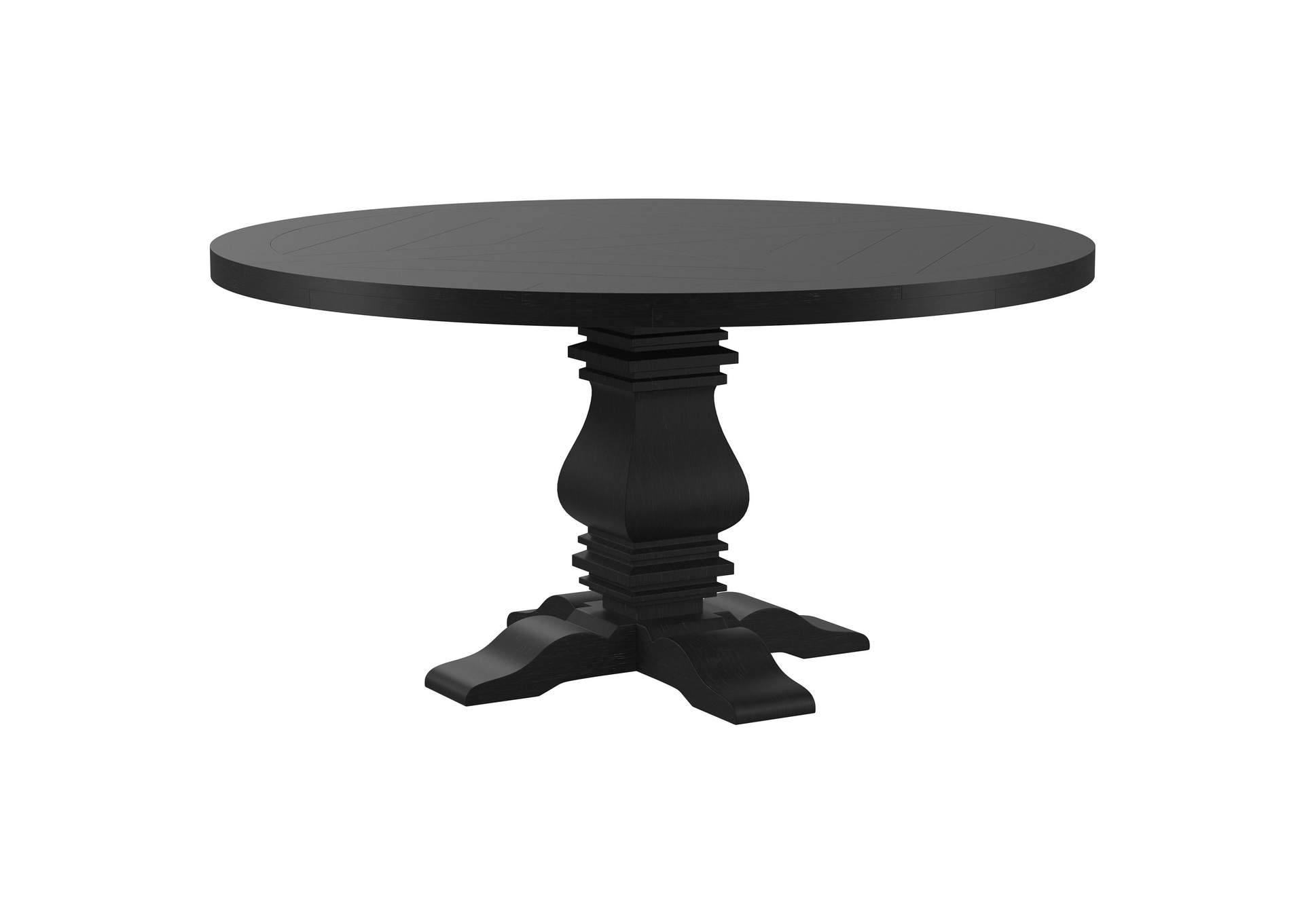 Florence Round 60-inch Pedestal Base Dining Table Black