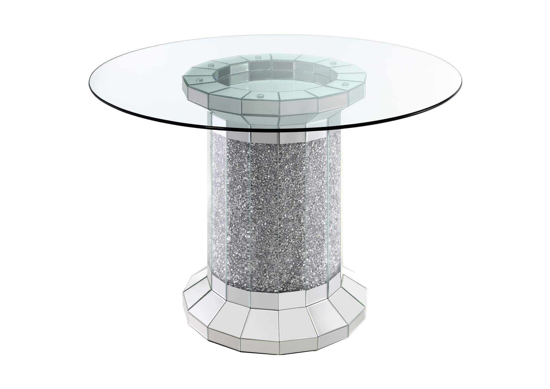 Ellie 5-piece Mirrored Counter Height Dining Table Set Grey