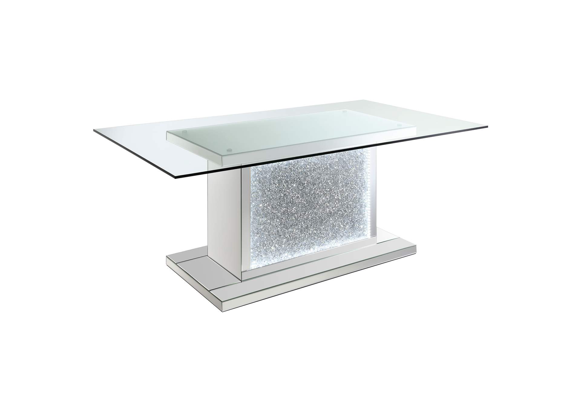 Marilyn 5-piece Rectangular Mirrored Dining Set Ink Blue