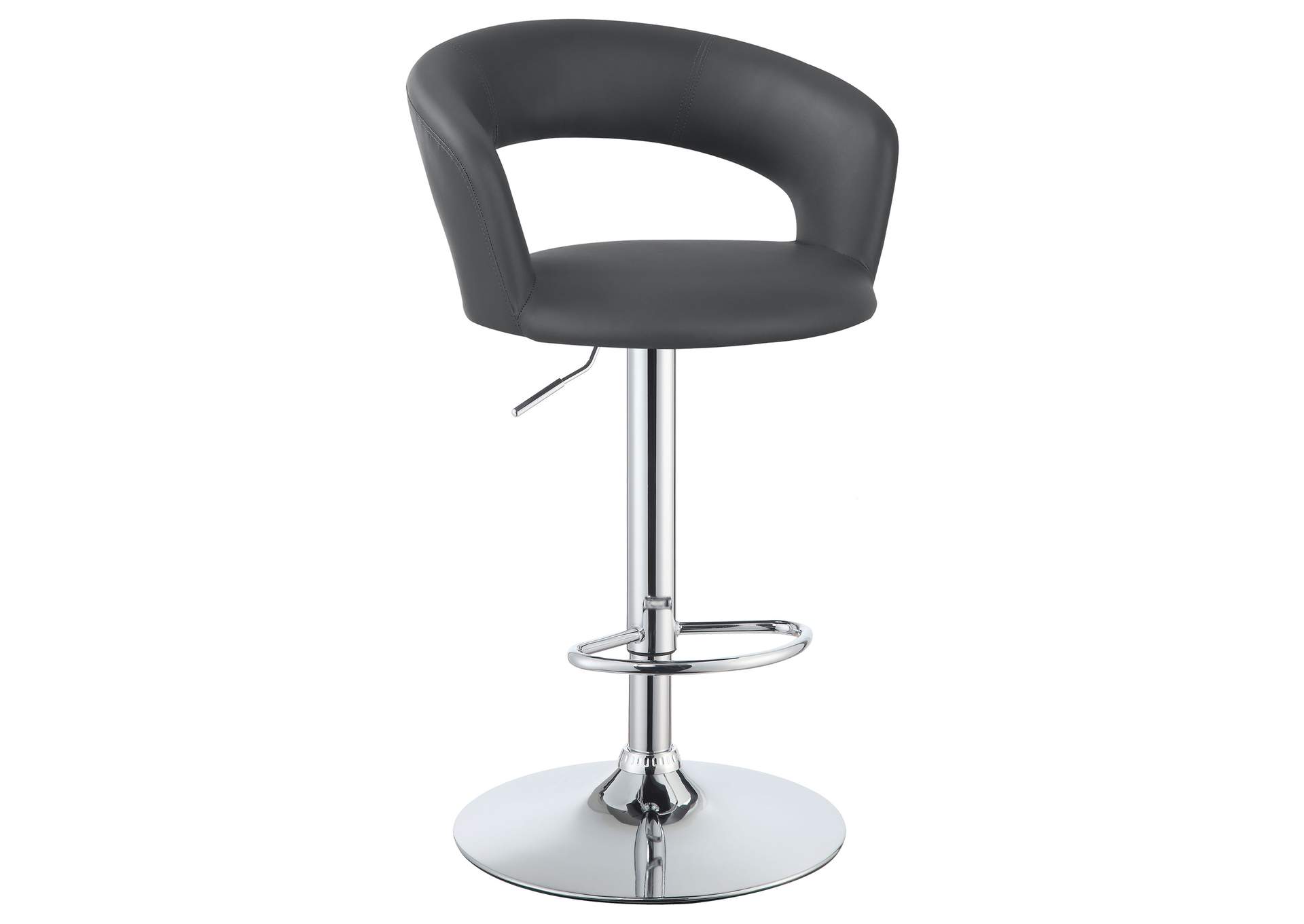Barraza 29-inch Adjustable Height Bar Stool Grey and Chrome