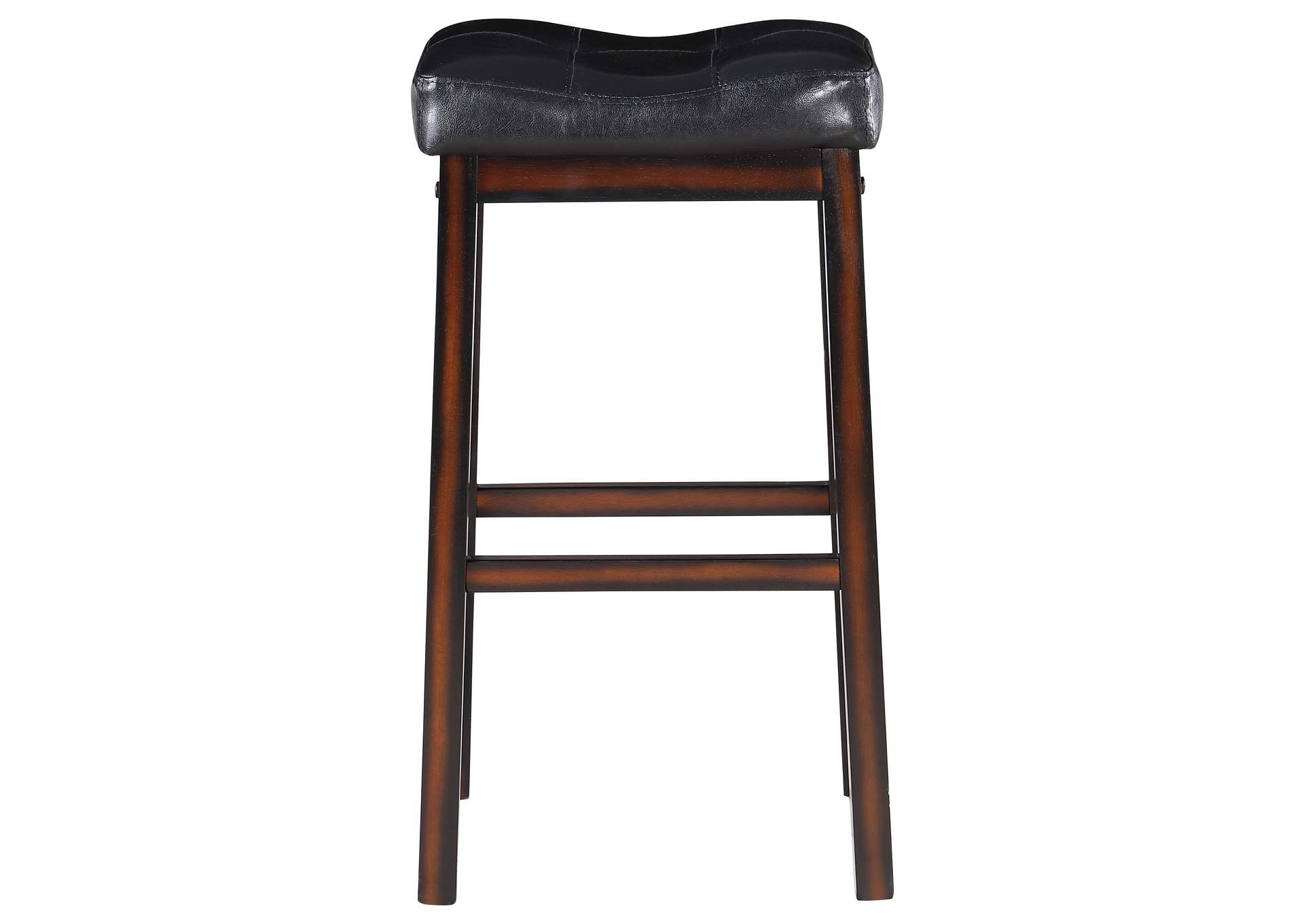 Donald Upholstered Bar Stools Black and Cappuccino (Set of 2)