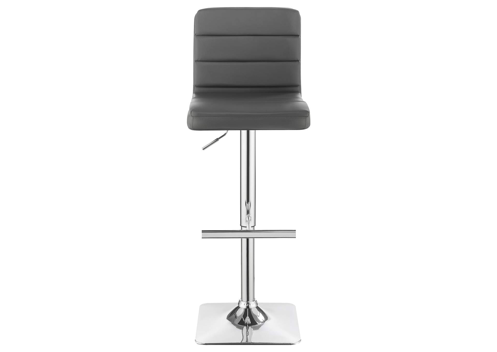 Bianca Upholstered Adjustable Bar Stools Grey and Chrome (Set of 2)