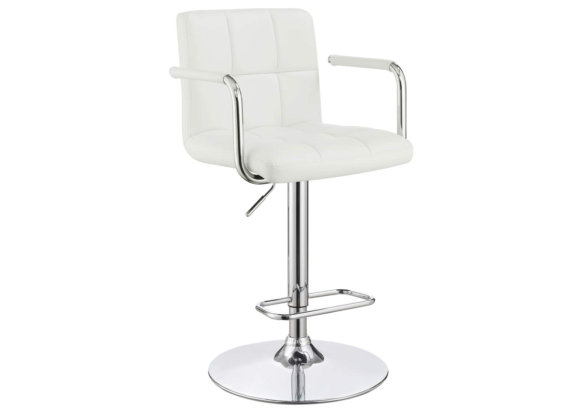 Palomar Adjustable Height Bar Stool White and Chrome