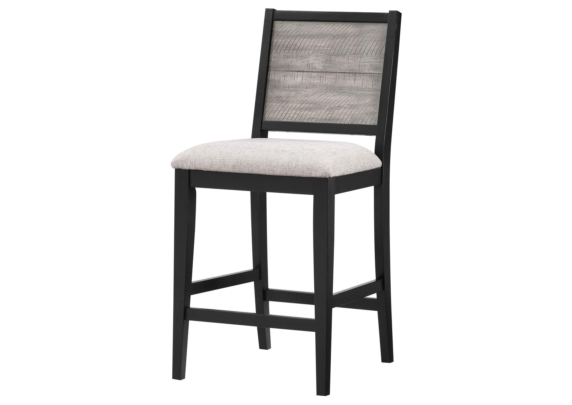 Elodie Wood Counter Chair Grey and Black (Set of 2)