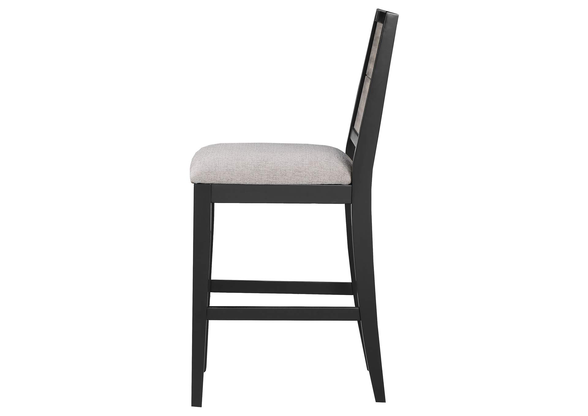 Elodie Wood Counter Chair Grey and Black (Set of 2)