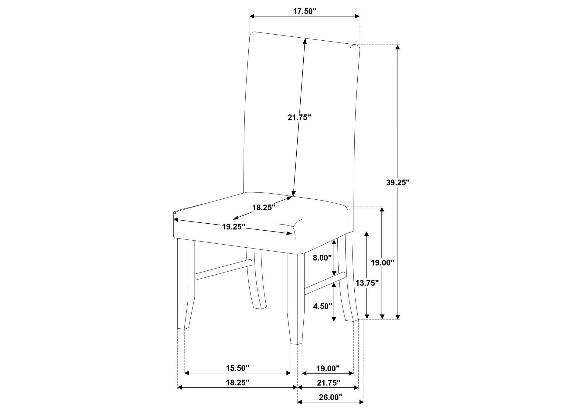 Berning Fabric Upholstered Parson Side Chair Charcoal Grey (Set of 2) image 15
