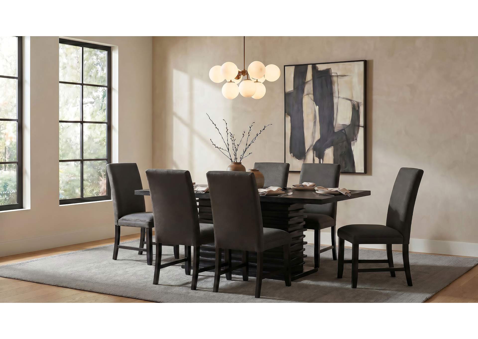 Berning Fabric Upholstered Parson Side Chair Charcoal Grey (Set of 2) image 16