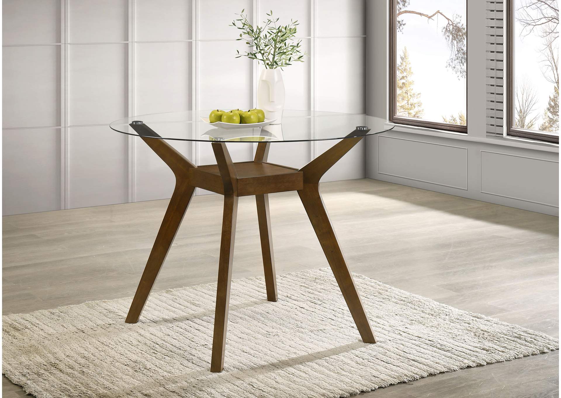 Paxton Round 48-inch Glass Top Counter Height Dining Table Brown image 3