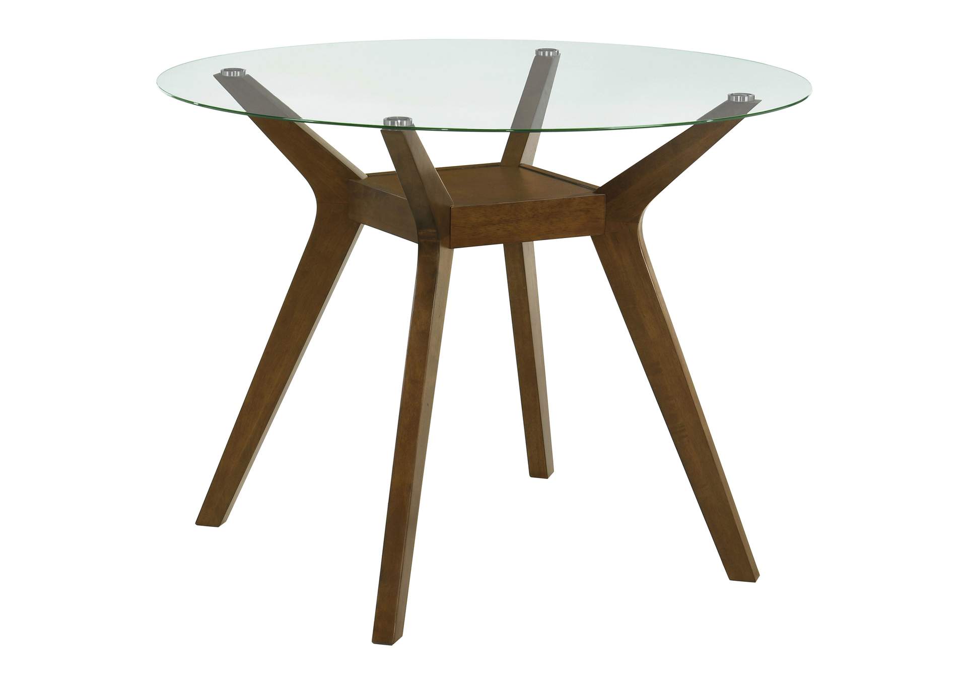 Paxton Round 48-inch Glass Top Counter Height Dining Table Brown image 1