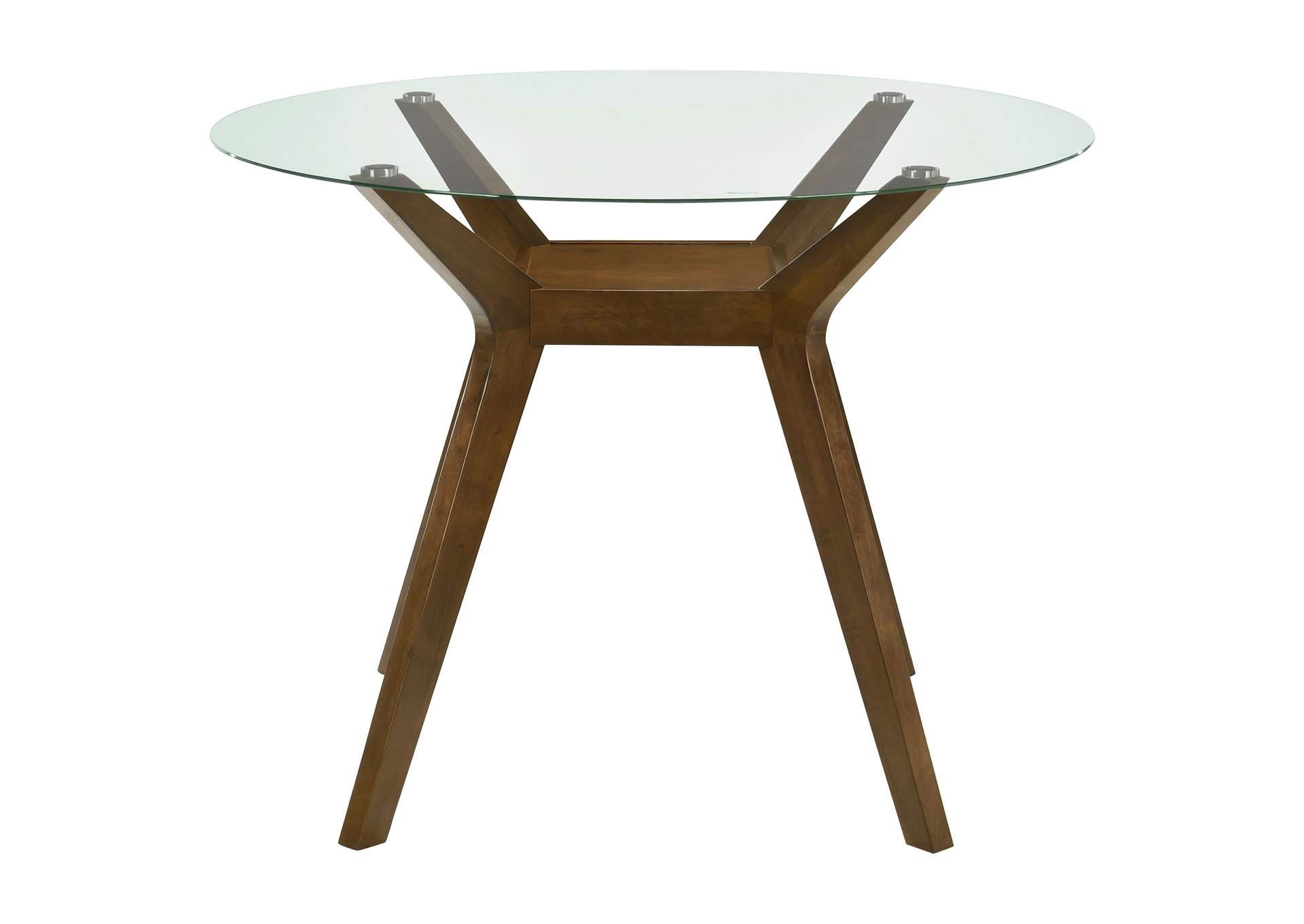 Paxton Round 48-inch Glass Top Counter Height Dining Table Brown image 4