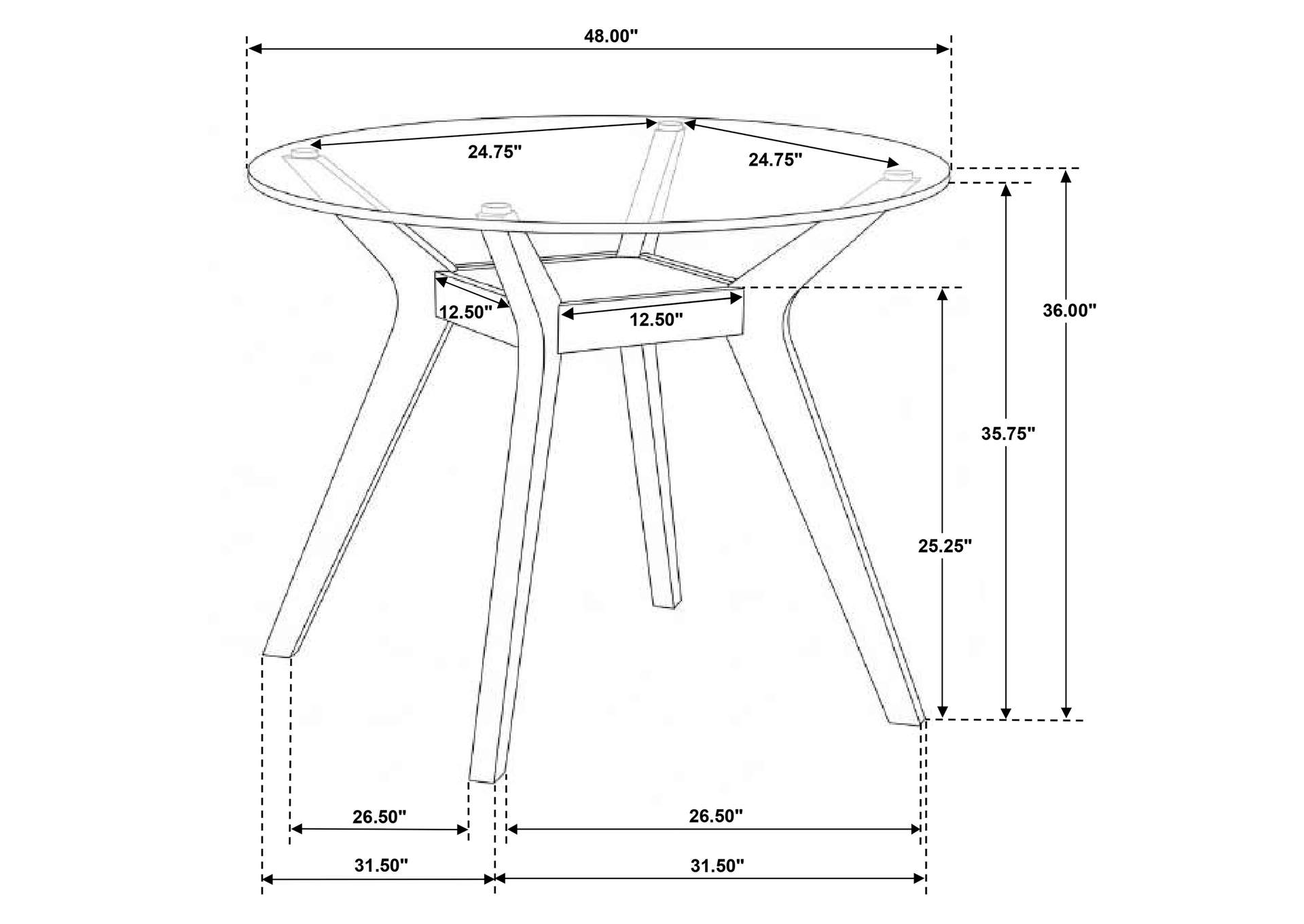 Paxton Round 48-inch Glass Top Counter Height Dining Table Brown image 7