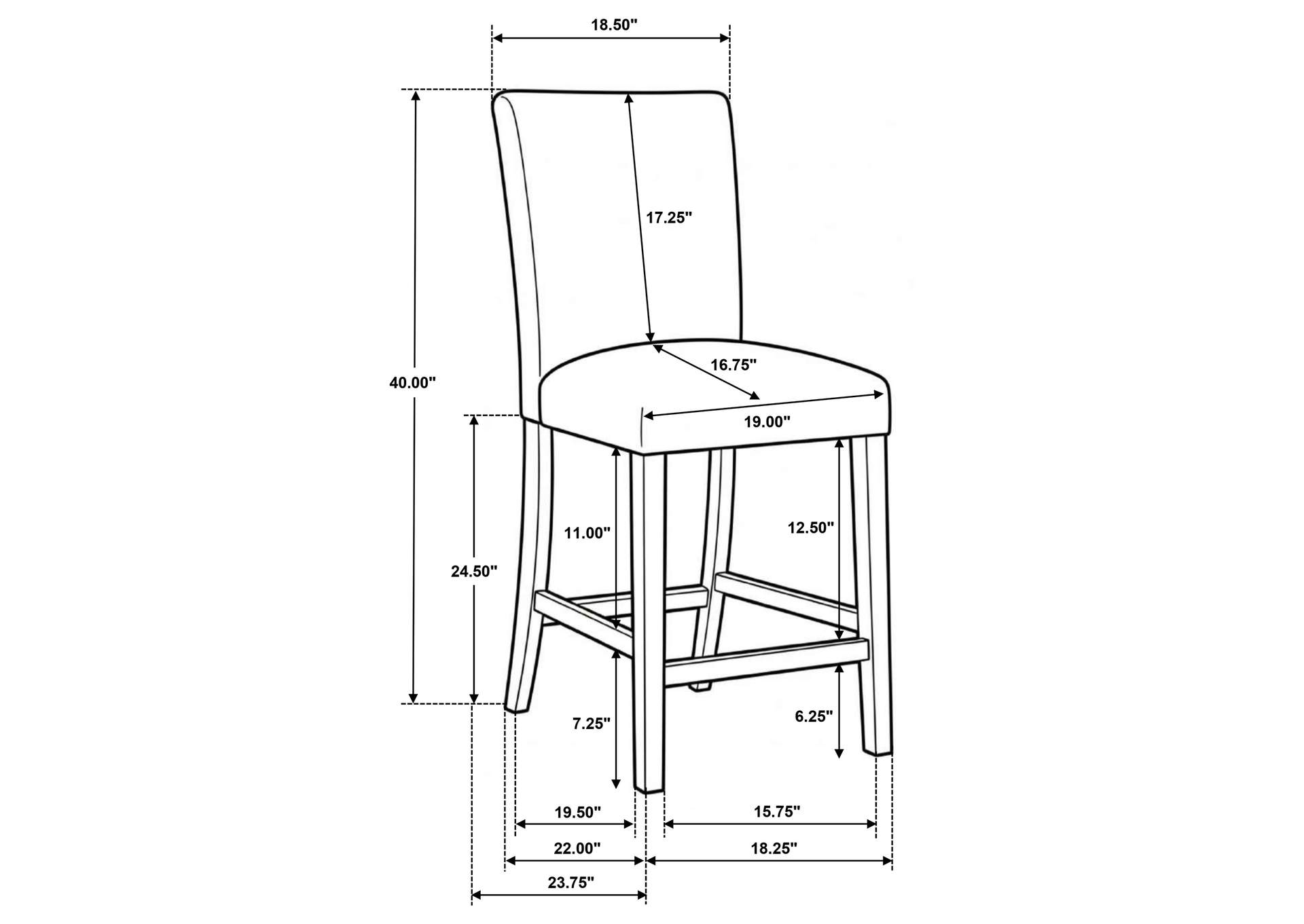 Paxton Upholstered Counter Height Dining Chair Grey (Set of 2) image 15