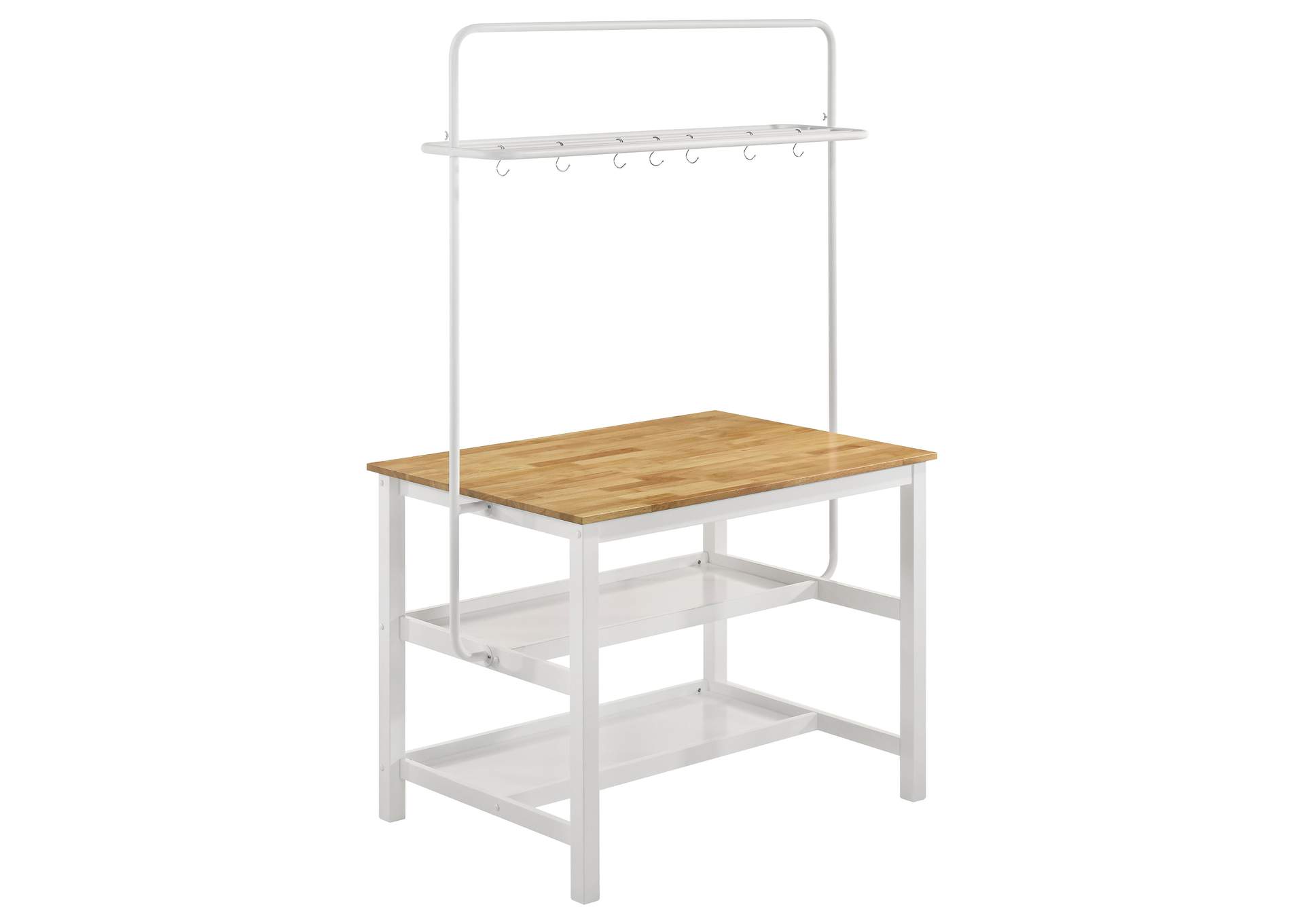 Edgeworth 3-piece Kitchen Island Counter Table Set White