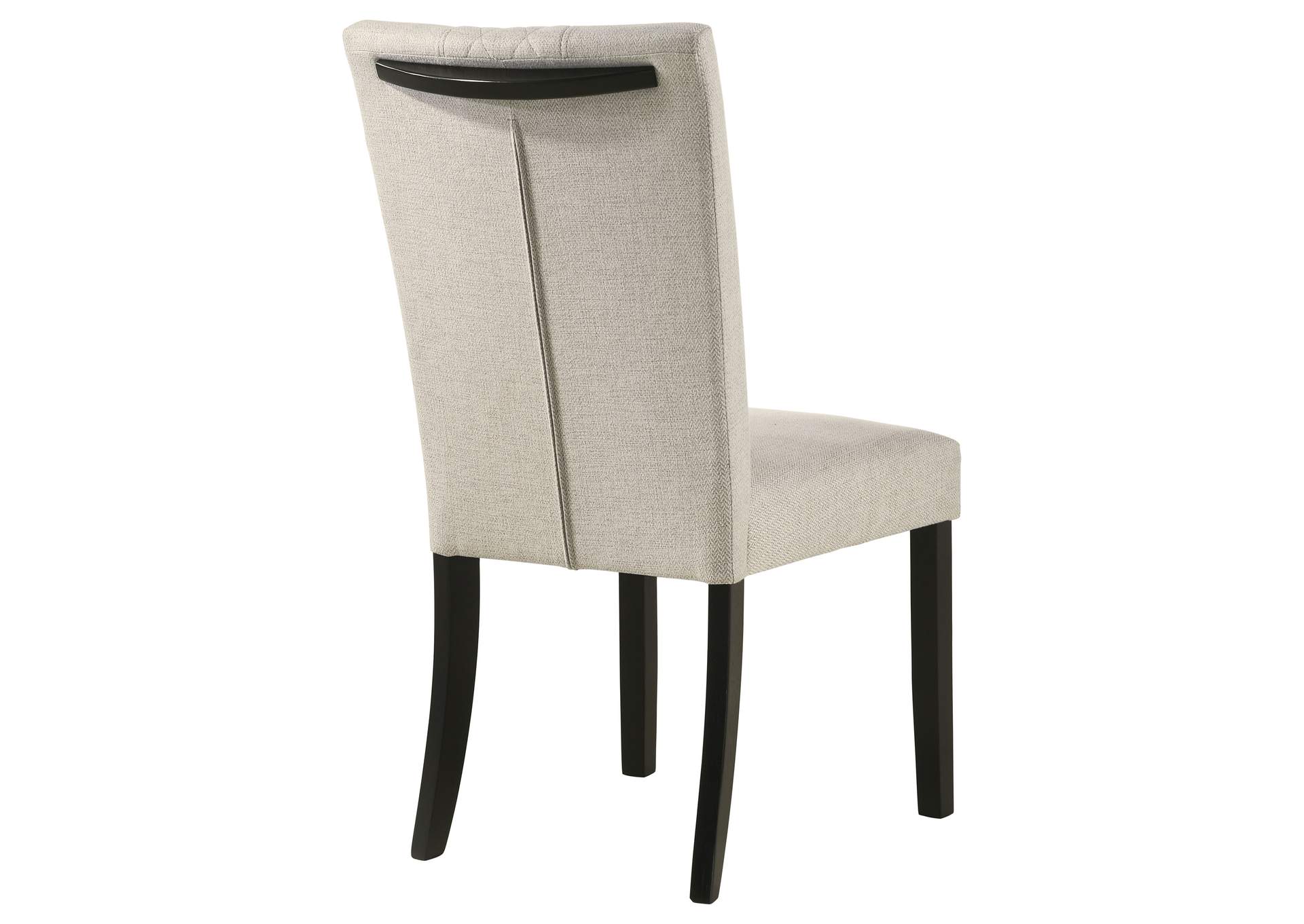 Malia Fabric Upholstered Dining Side Chair Beige (Set of 2)