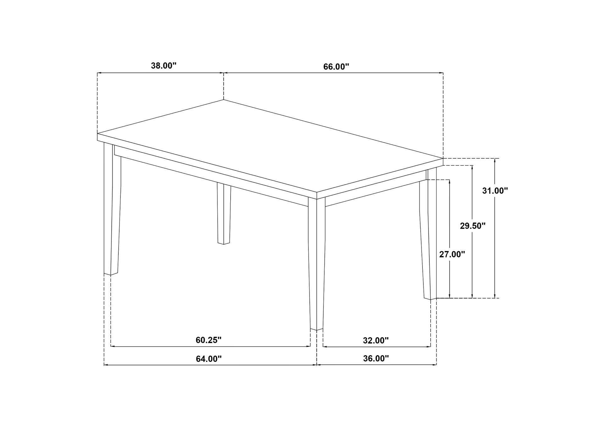 Andrews 66-inch Rectangular Dining Table Light Ash and White image 12