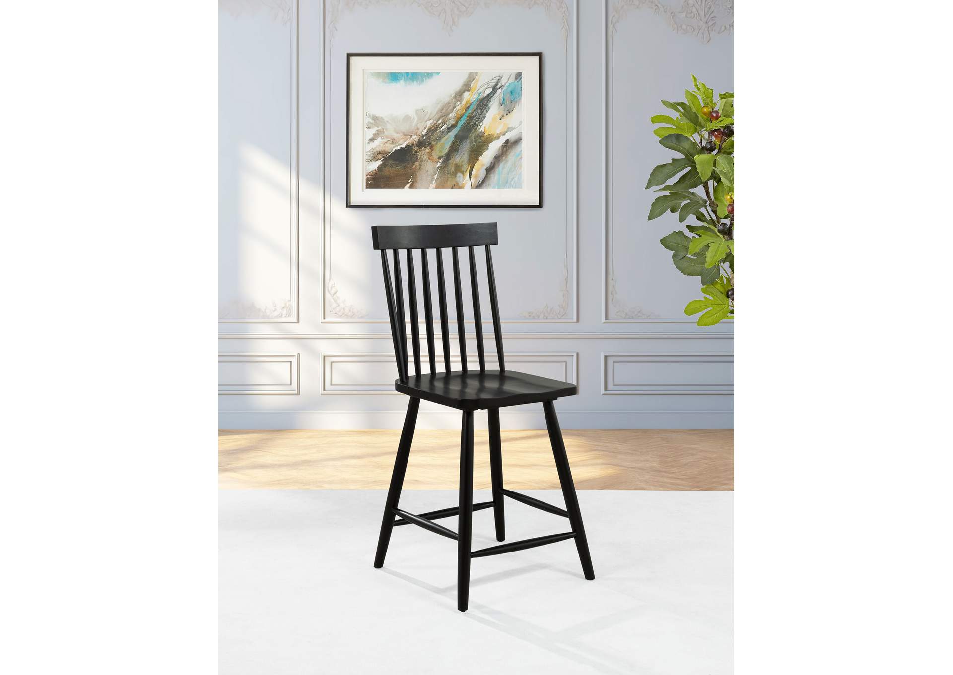 Andrews Windsor Counter Height Dining Side Chair Black (Set of 2) image 3