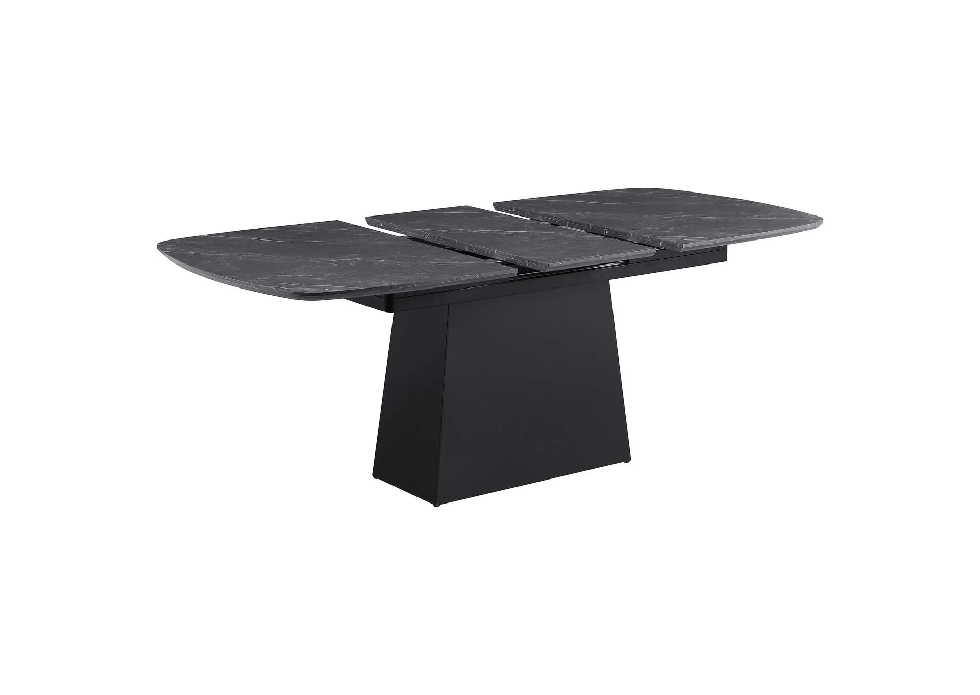 Potero 73-inch Faux Marble Extension Leaf Dining Table Black