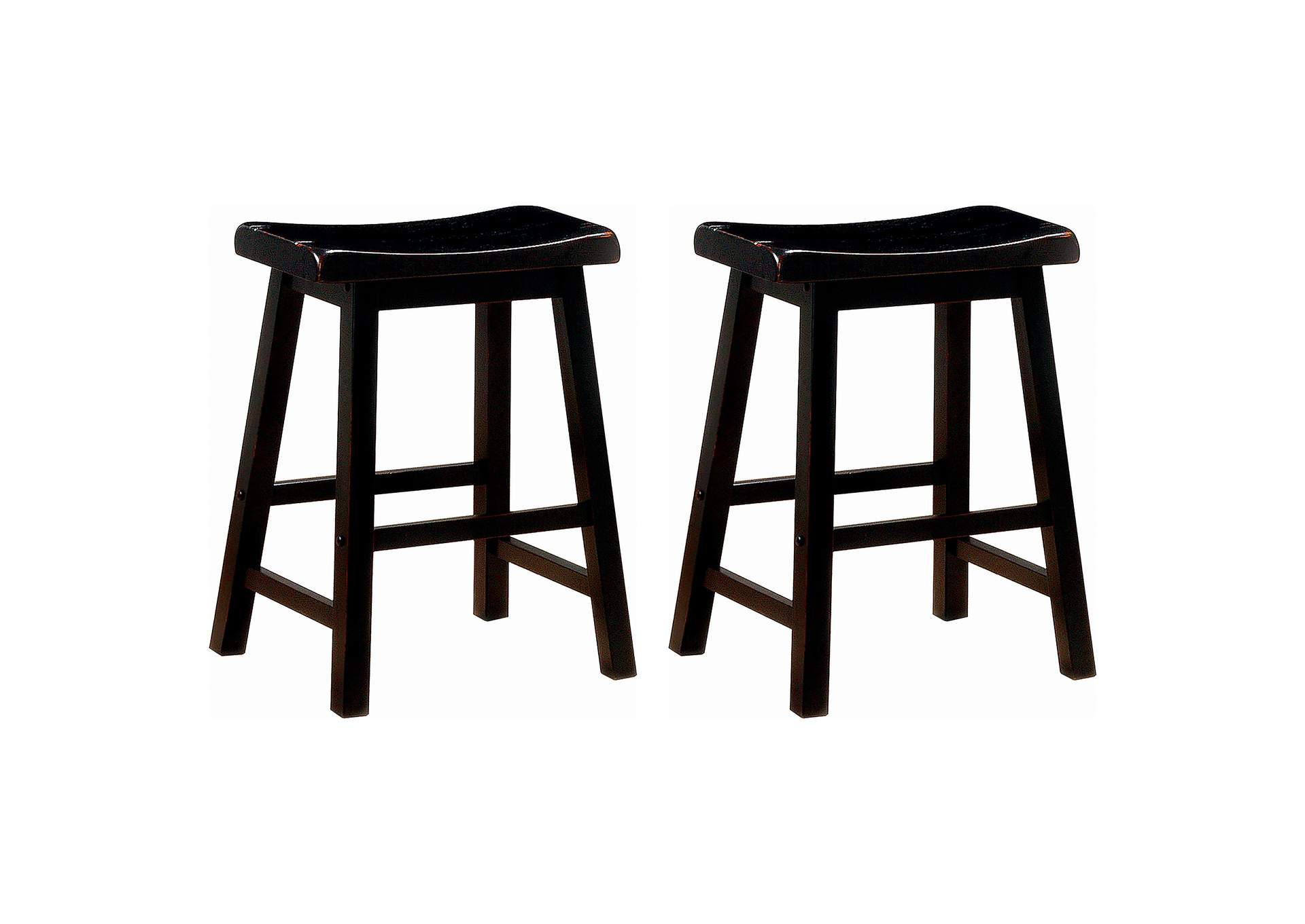 Durant Wood Backless Counter Stool Black (Set of 2)