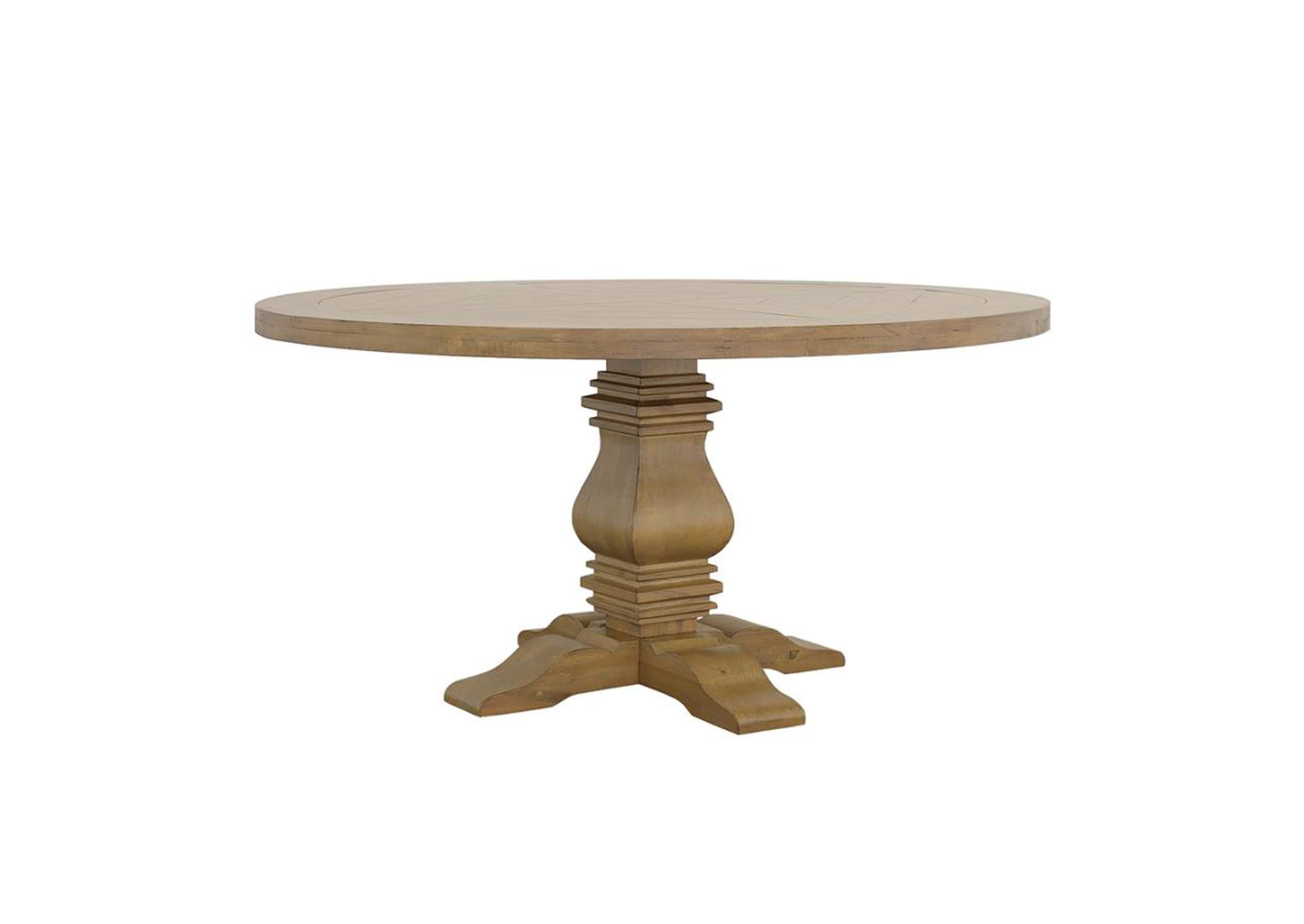 Florence Round Pedestal Dining Table Rustic Smoke