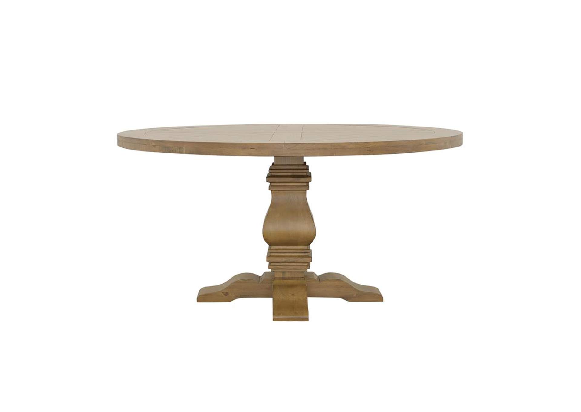 Florence Round Pedestal Dining Table Rustic Smoke