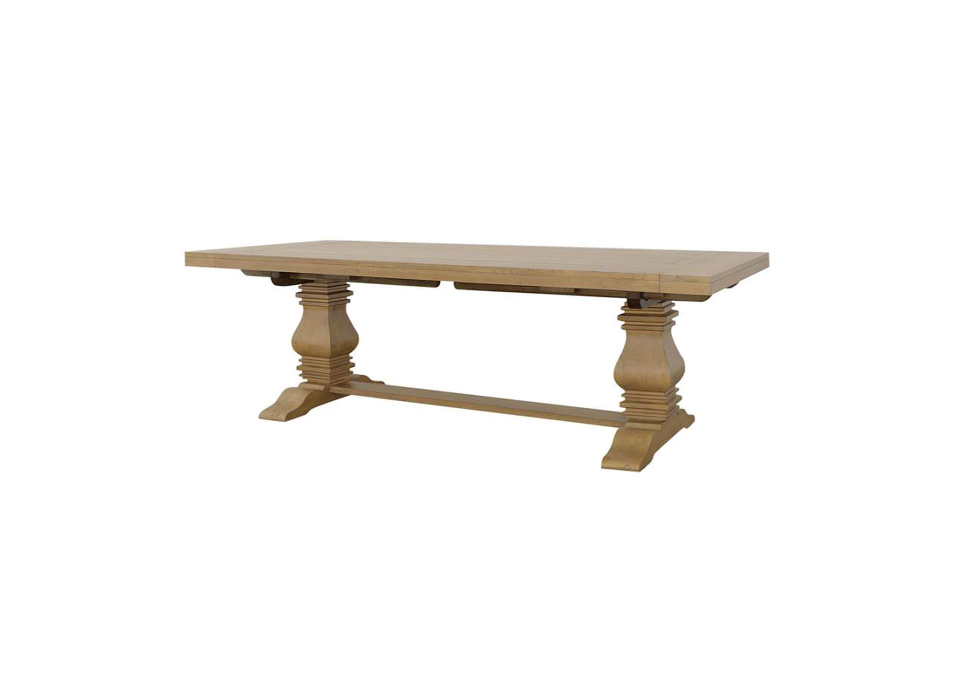 Florence Double Pedestal Dining Table Rustic Smoke