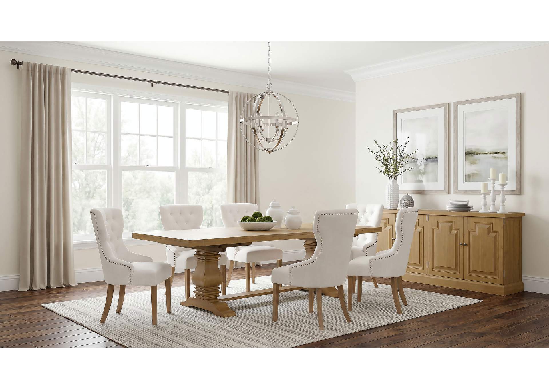 Florence 4-door Dining Sideboard Buffet Cabinet Rustic Honey image 4