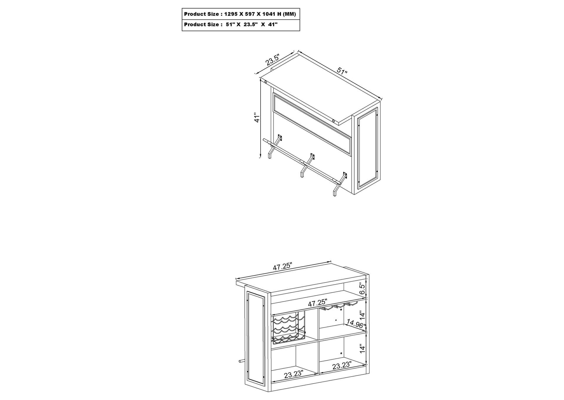 Joe 5-shelf Bar Unit Aged Oak