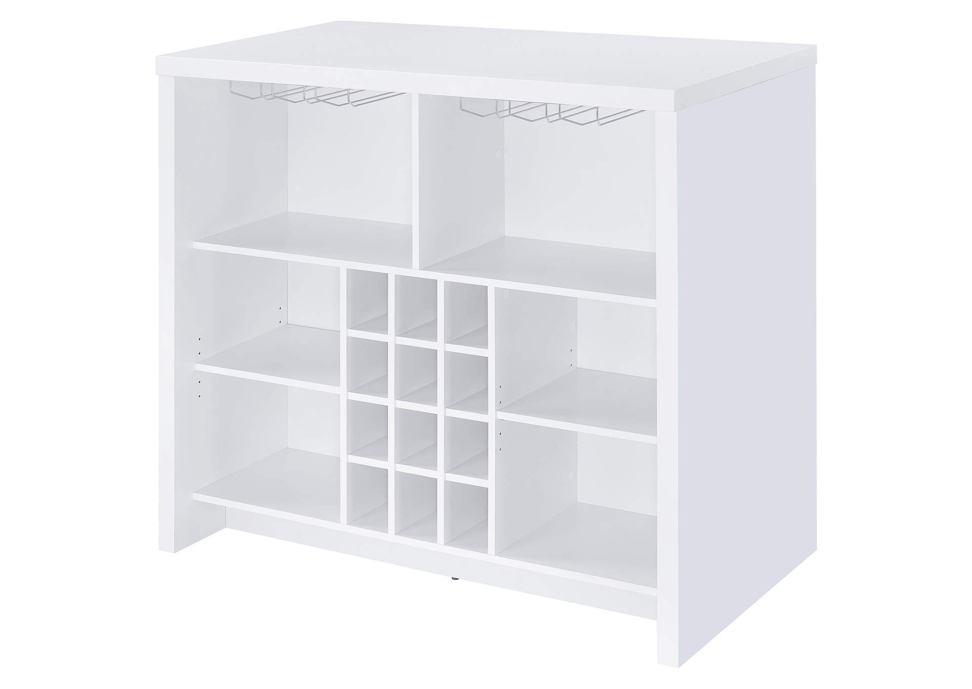 Topanga Engineered Wood Freestanding Home Bar White