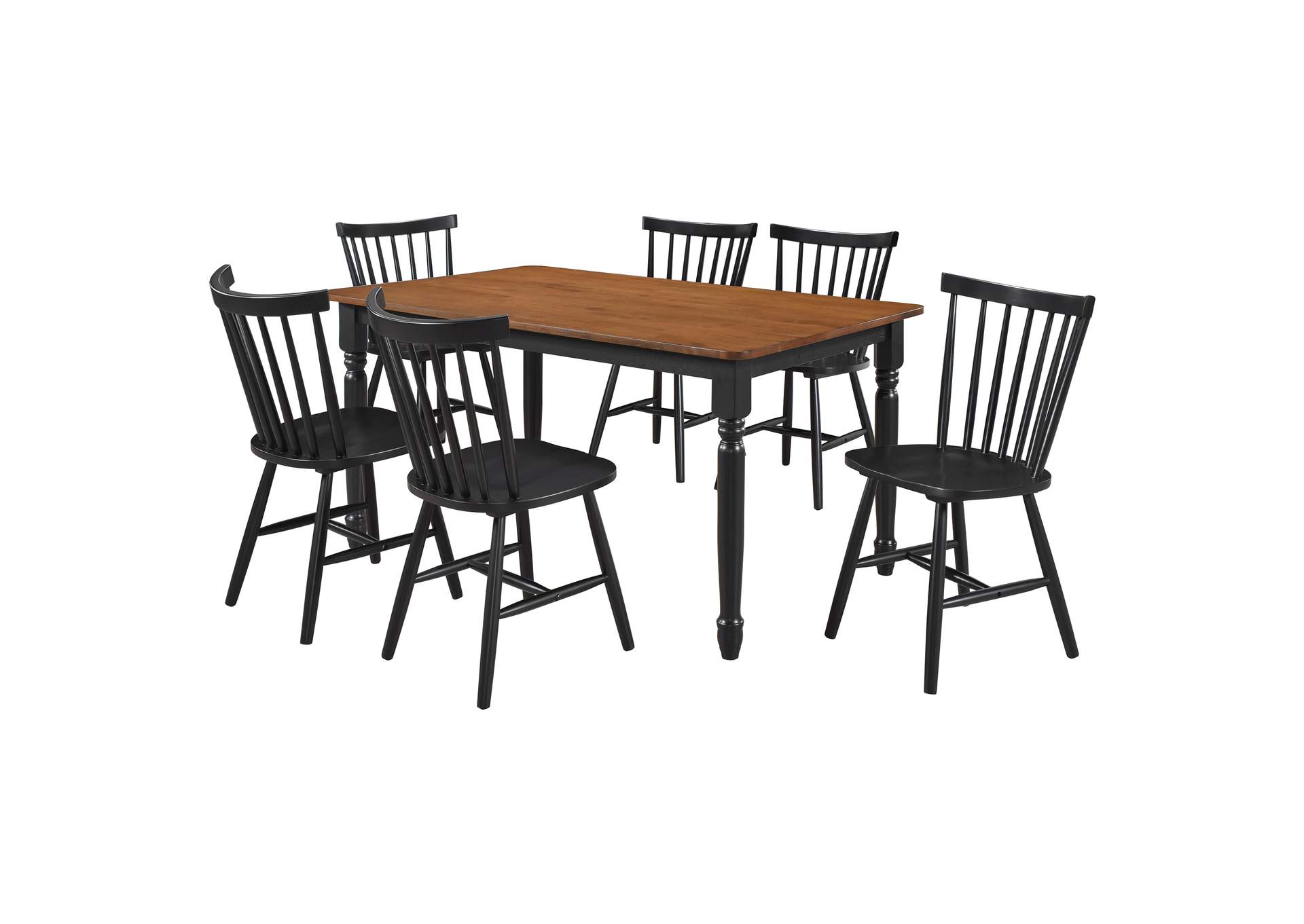 Hollyoak 7-piece Rectangular Dining Set Walnut and Black