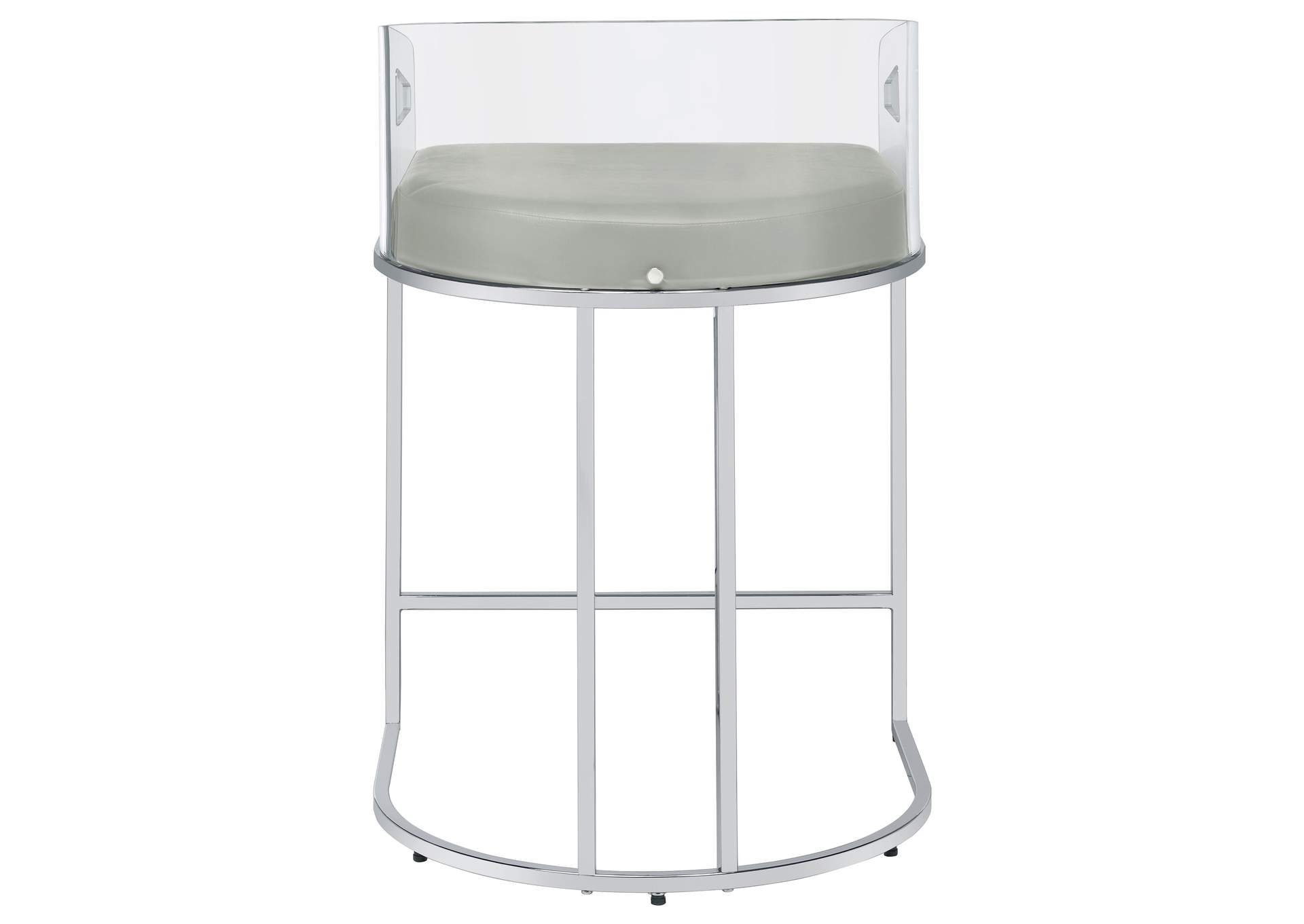 Thermosolis Clear Acrylic Counter Chair Chrome (Set of 2)