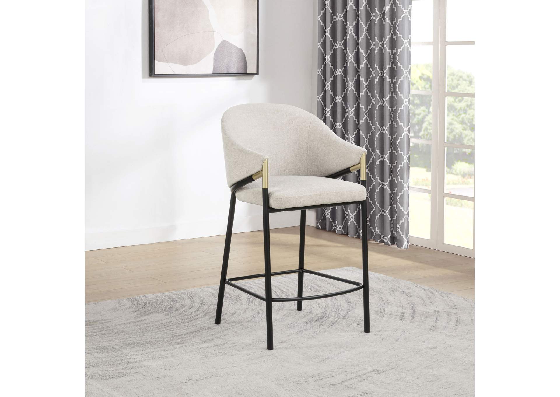 Chadwick Fabric Upholstered Counter Height Chair Beige (Set of 2) image 3