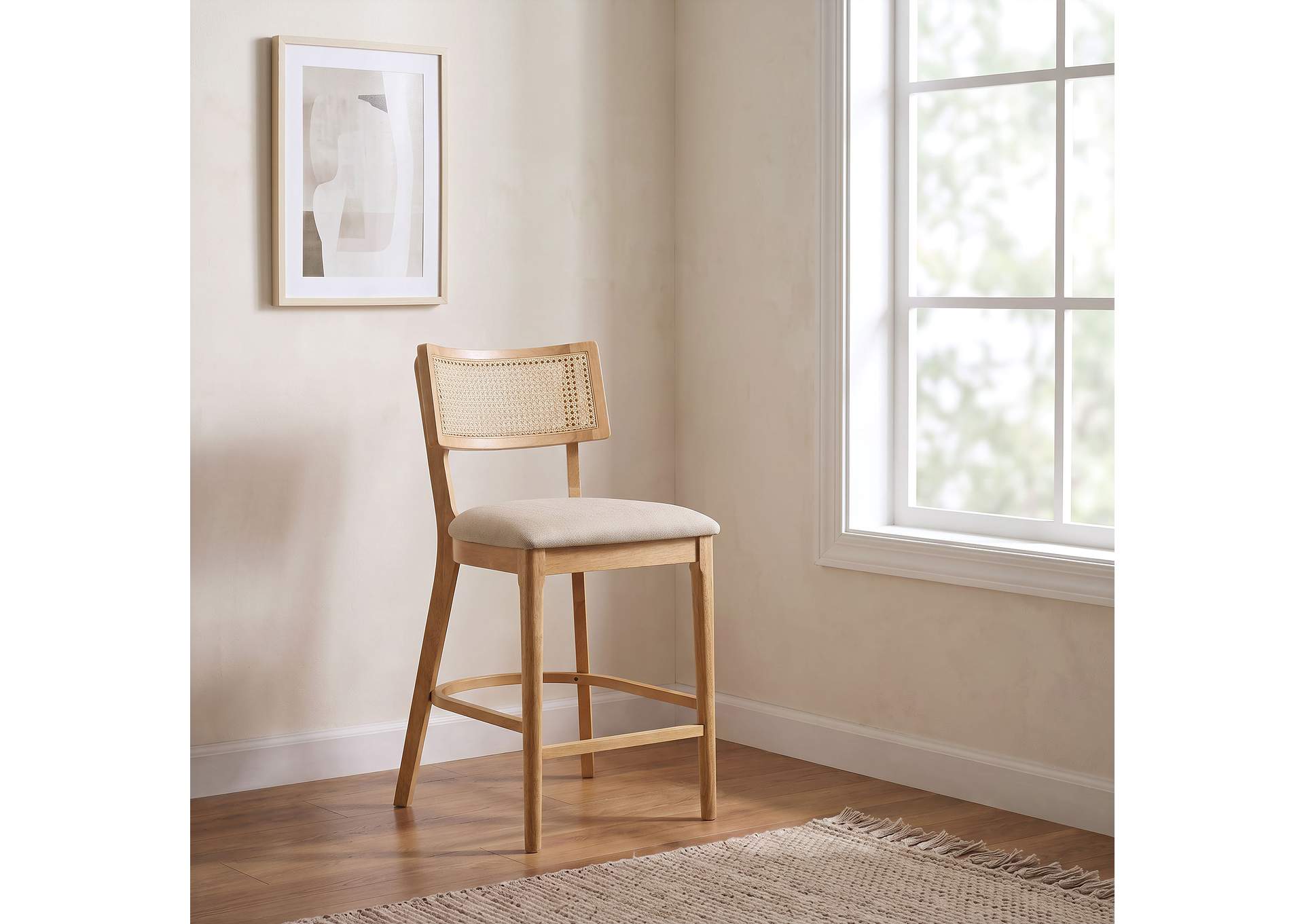 Fabra Cane Back Counter Height Chair Honey Wheat (Set of 2) image 4
