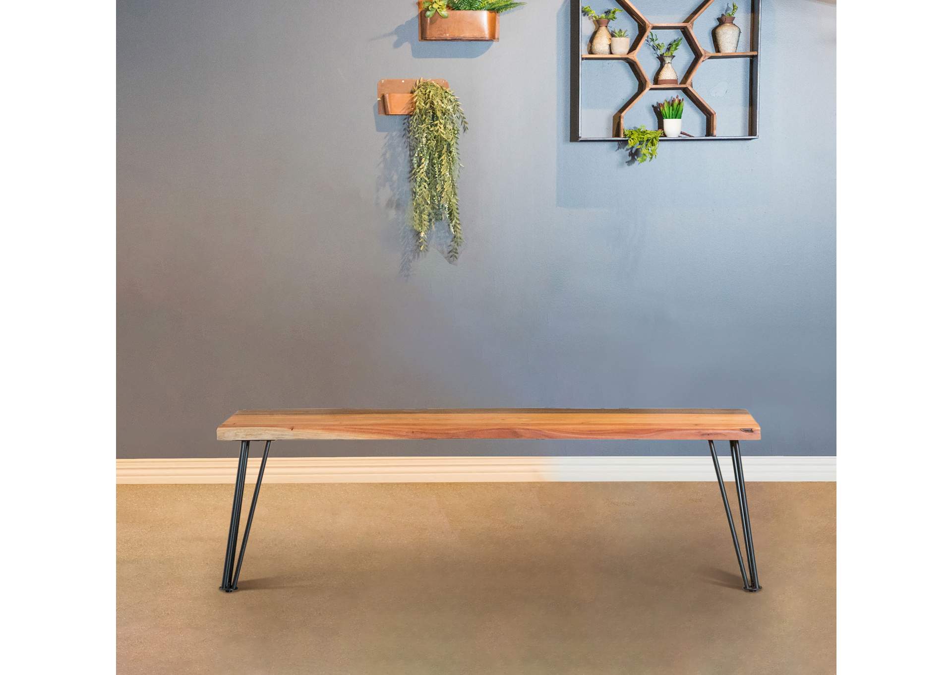 Sherman Wood Dining Bench Natural Acacia image 3