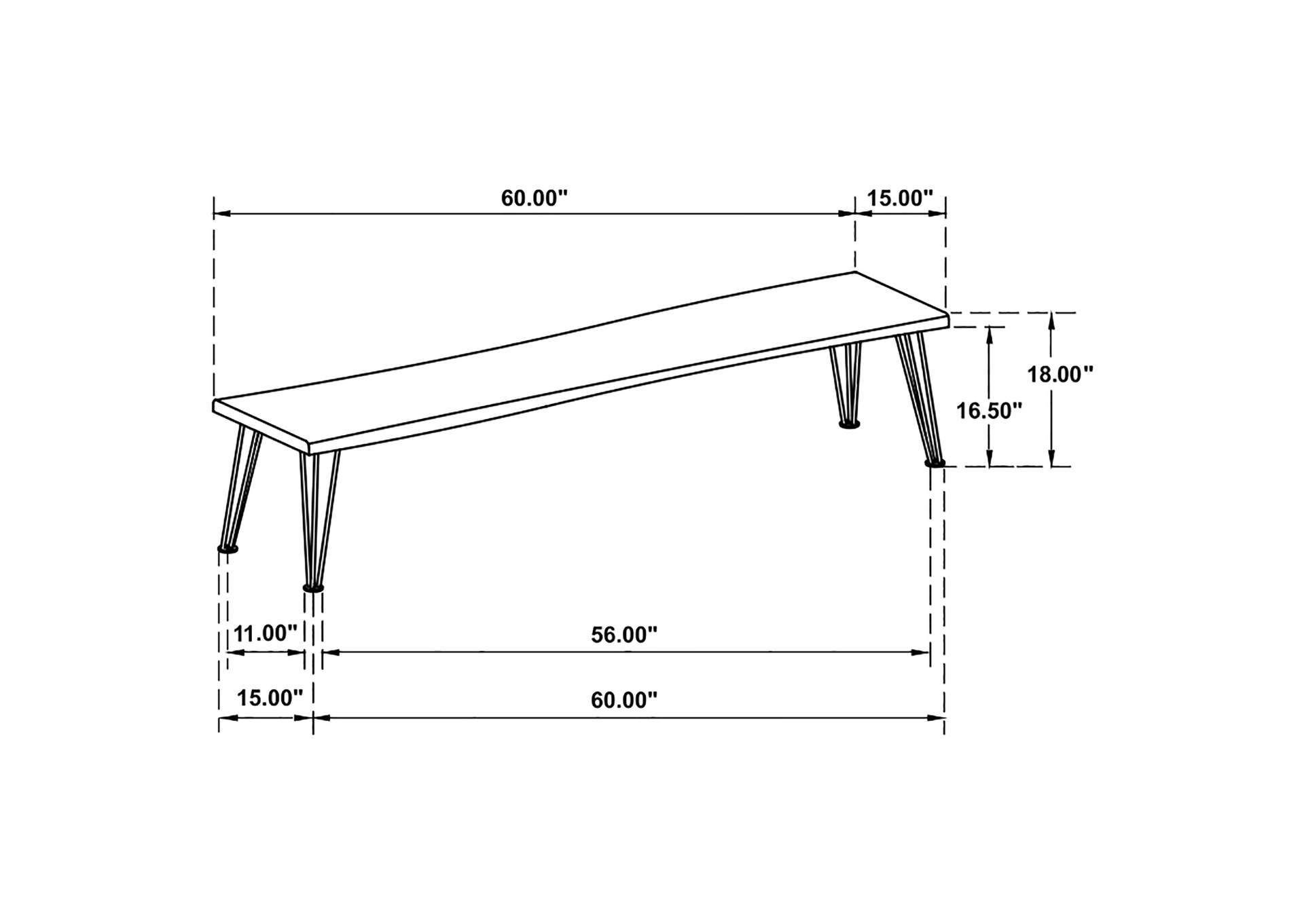 Sherman Wood Dining Bench Natural Acacia image 9