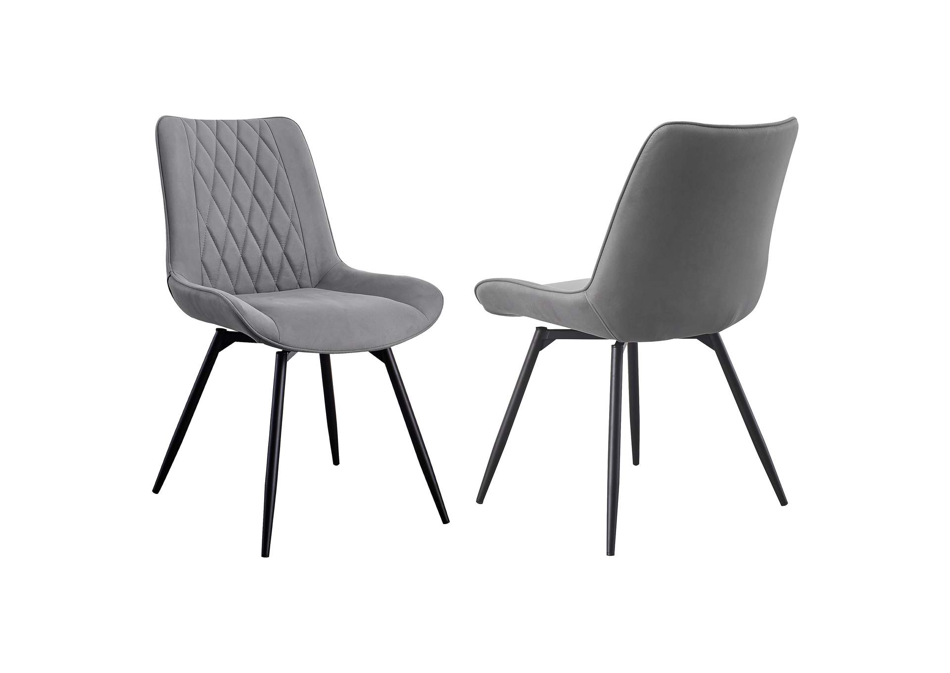 Diggs Upholstered Swivel Dining Side Chair Grey (Set of 2)
